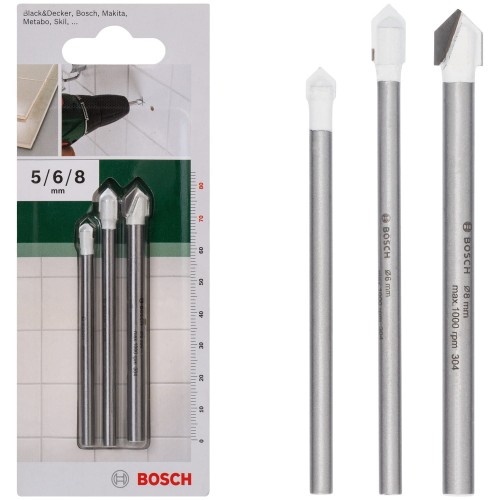 BOSCH 2609255588 Zestaw 3 wierteł do płytek 5, 6, 8mm