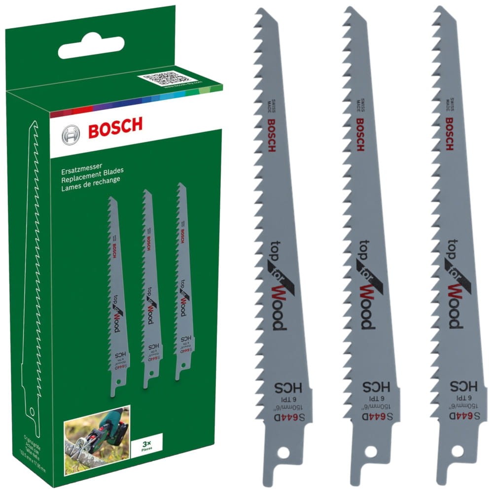 BOSCH Zestaw 3 brzeszczotów do drewna HCS 150mm S 644 D