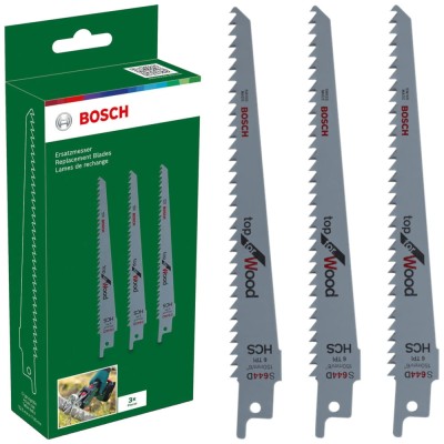BOSCH Zestaw 3 brzeszczotów do drewna HCS 150mm S 644 D