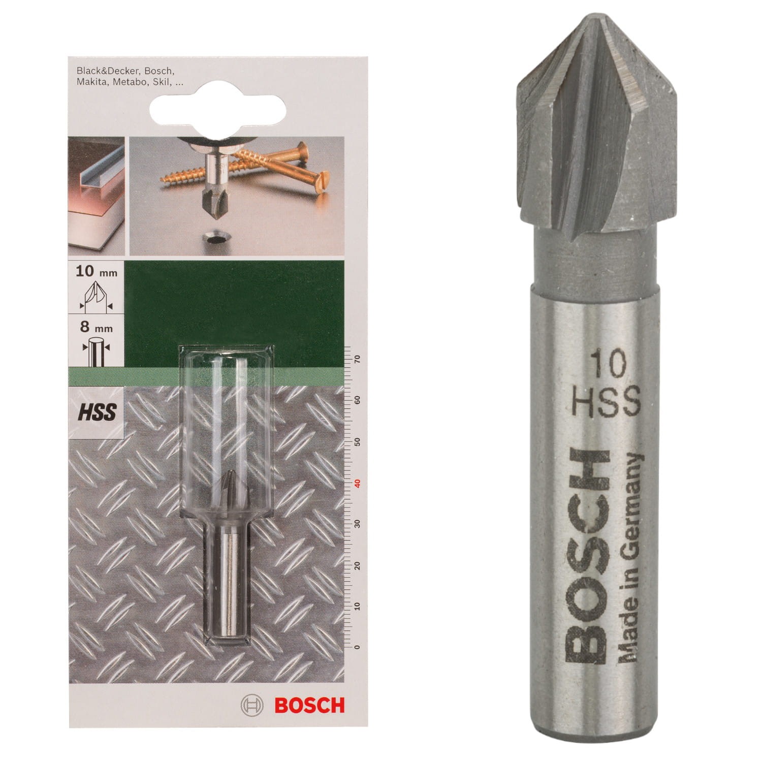 BOSCH 2609255117 Pogłębiacz stożkowy HSS 10MM, pięcioostrzowy