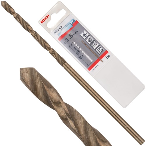 Wiertło kręte do metalu, stali HSS Cobalt 1,5mm Bosch