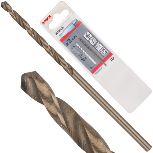 Wiertło kręte do metalu, stali HSS Cobalt 2mm Bosch