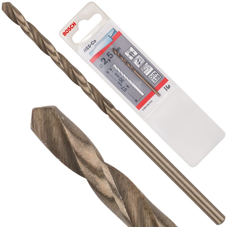 Wiertło kręte do metalu, stali HSS Cobalt 2,5mm Bosch