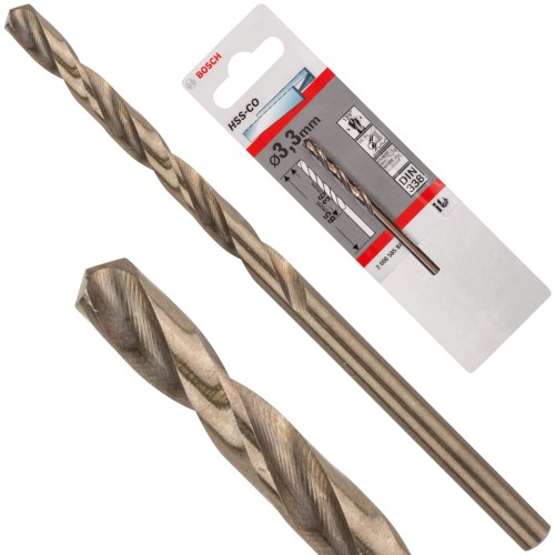 Wiertło kręte do metalu, stali HSS Cobalt 3,3mm Bosch