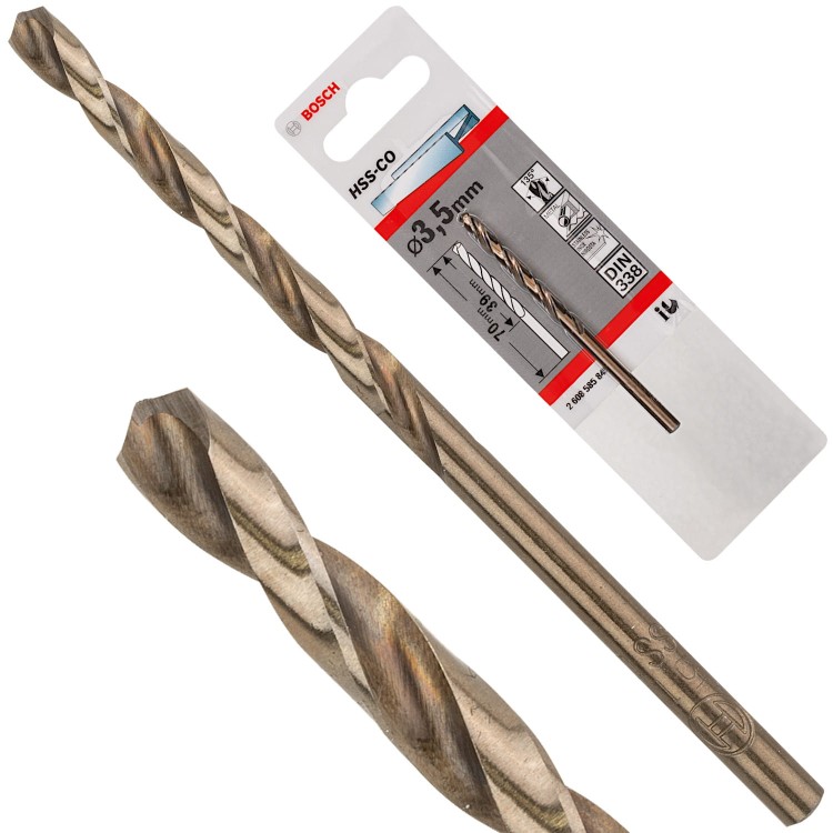 Wiertło kręte do metalu, stali HSS Cobalt 3,5mm Bosch