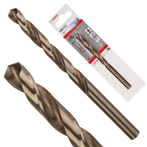 Wiertło spiralne do metalu 8x117mm HSS-Co kobalt DIN 338 Bosch 2608585860