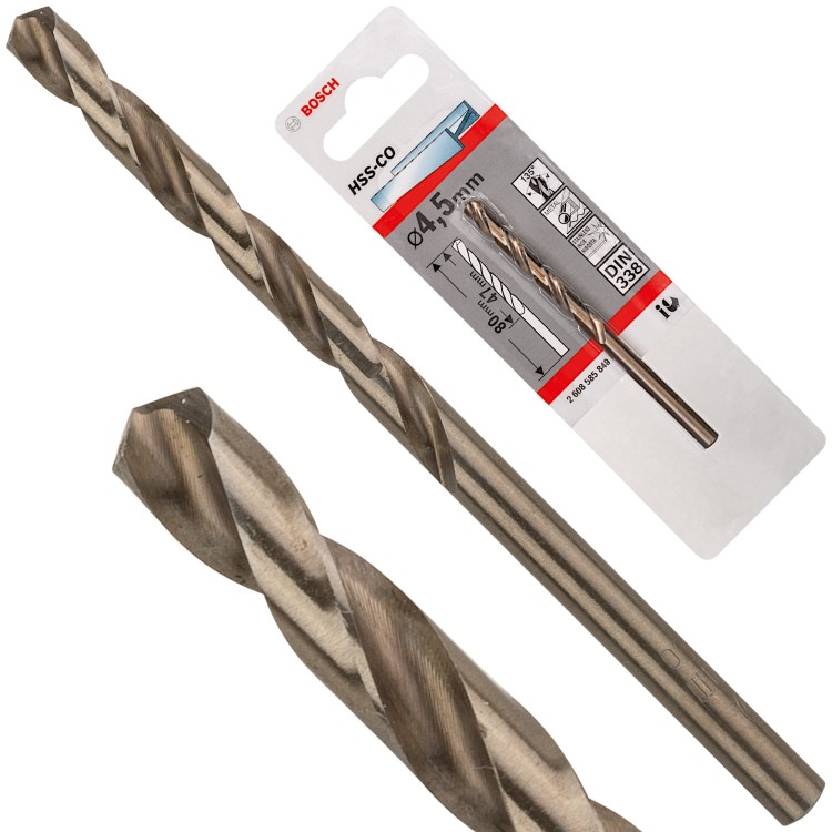 Wiertło kręte do metalu, stali HSS Cobalt 4,5mm Bosch