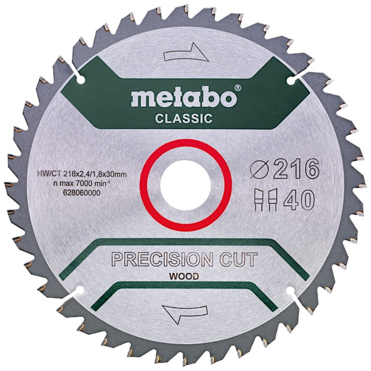 METABO Piła tarczowa do drewna 216 x 30mm 40z