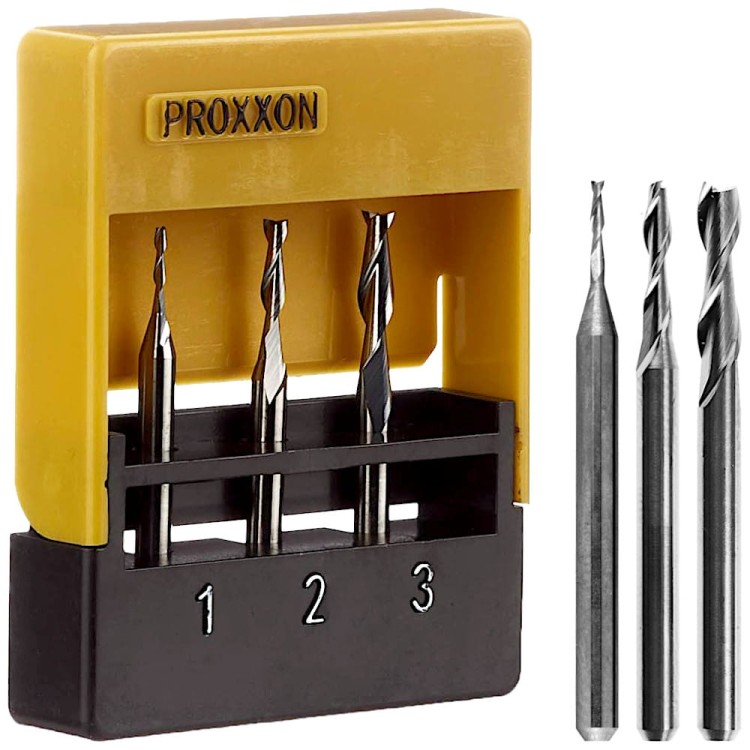 PROXXON Zestaw frezów wolframowych do metalu PCV 1-3mm 3szt.