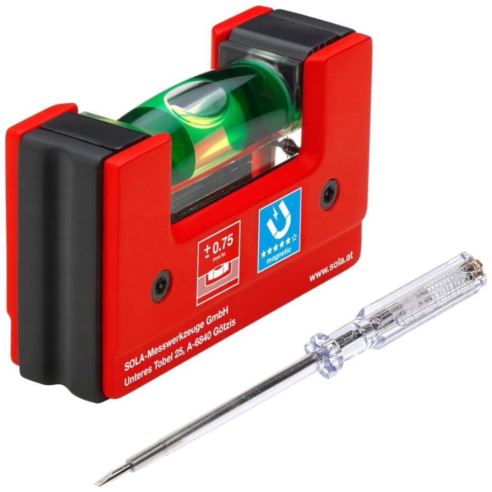 Poziomica magnetyczna Sola GO! magnetic + Próbnik napięcia