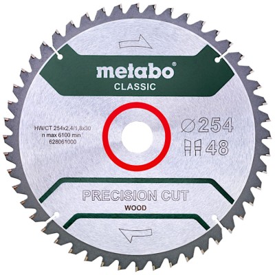 METABO Piła tarczowa do drewna 254 x 30mm 48z