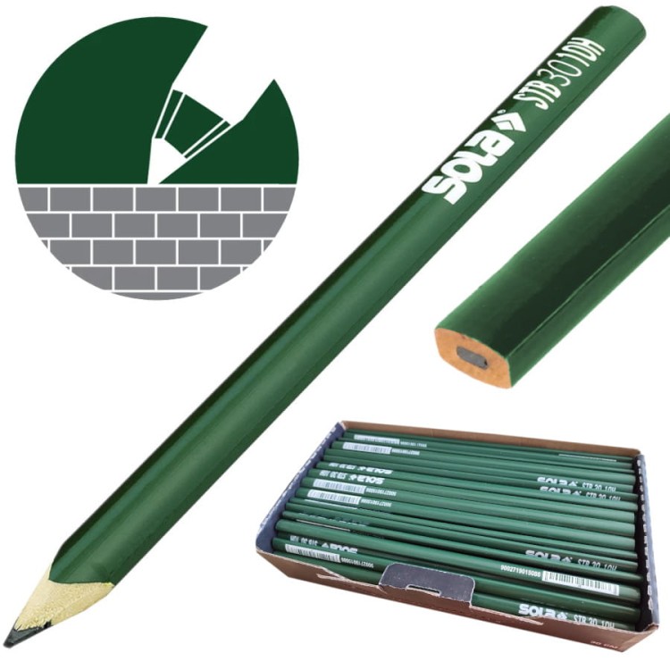 SOLA Ołówek budowlany murarski 30cm STB 30 zestaw 100szt.