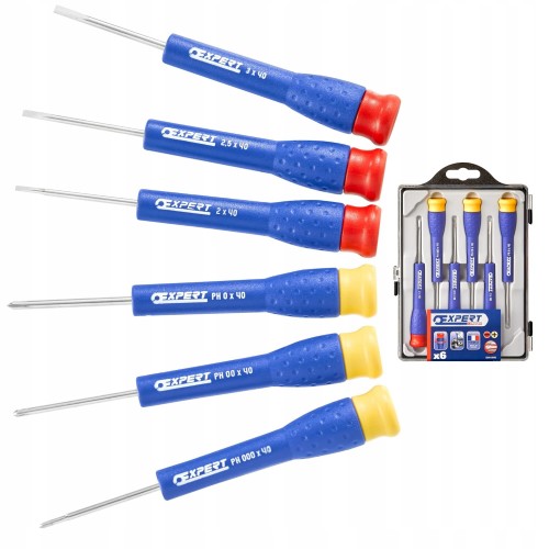 Zestaw wkrętaków precyzyjnych do śrub z rowkiem PZ Expert E161102 6szt.