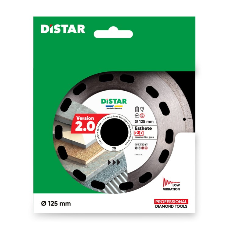 Tarcza diamentowa do ceramiki gresu DISTAR 1A1R ESTHETE 2.0 125X22,23mm - opakowanie