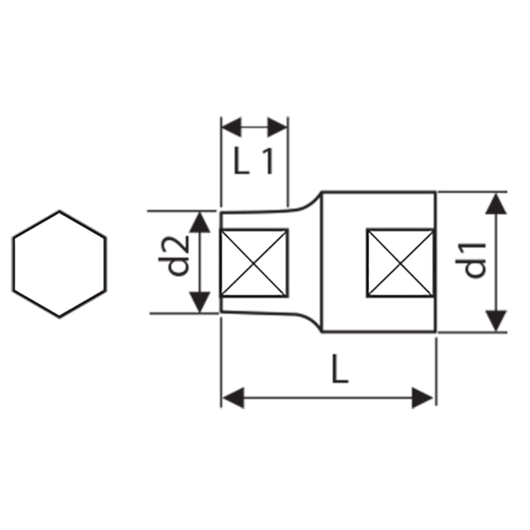 Nasadka sześciokątna metryczna 1/2 cala Expert by Facom
