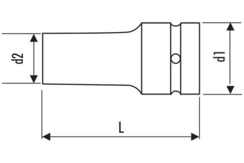 Nasadka udarowa długa 1/2" Expert by Facom - wymiary