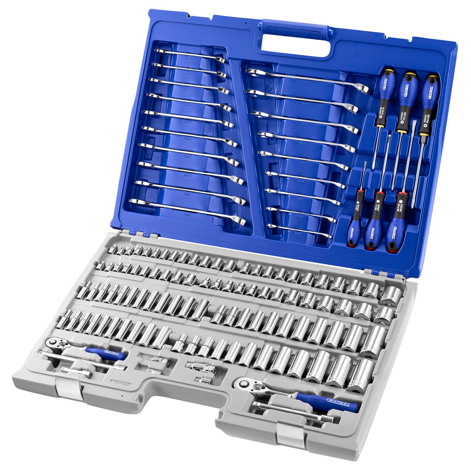 Zestaw narzędzi nasadki klucze 1/4" 3/8" 126el. Expert by Facom E034835