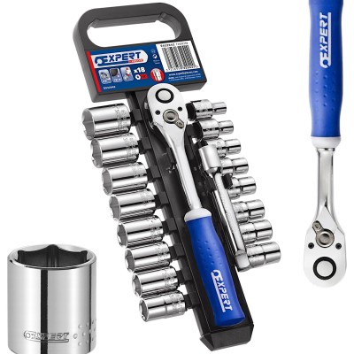 Zestaw nasadek 1/2" z grzechotka 18el. Expert by Facom E032942