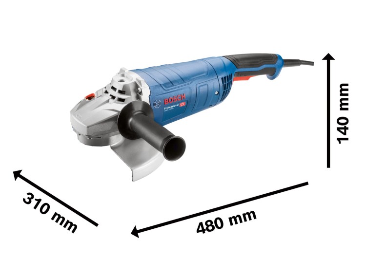 BOSCH Szlifierka kątowa 2400W 230mm GWS 2400 J - wymiary