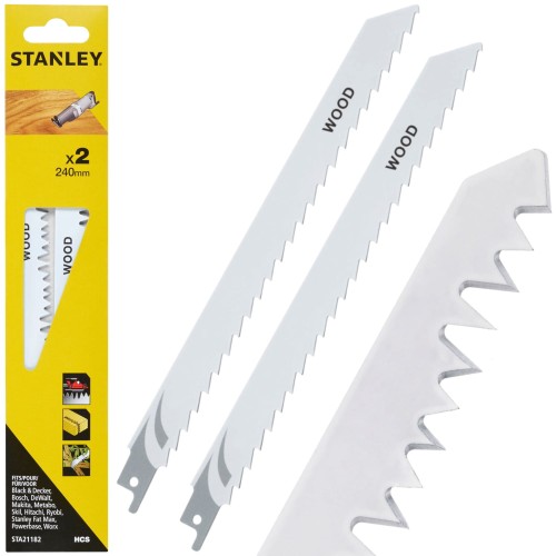 Brzeszczoty do pił szablastych HCS 240mm do drewna 2szt. Stanley STA21182