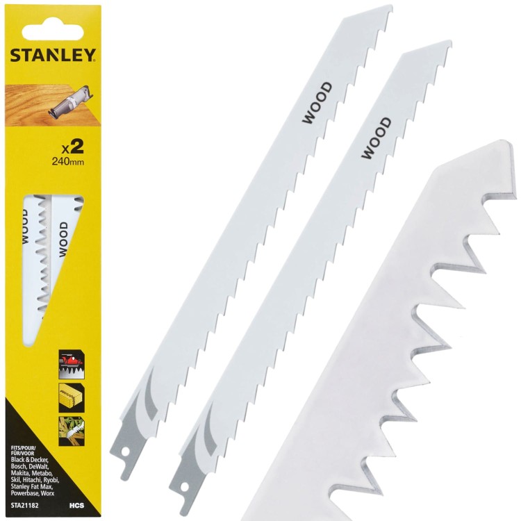 Brzeszczoty do pił szablastych HCS 240mm do drewna 2szt. Stanley STA21182