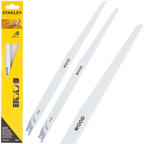 Brzeszczoty do pił szablastych HCS 305mm do drewna PCV 2el Stanley STA21252