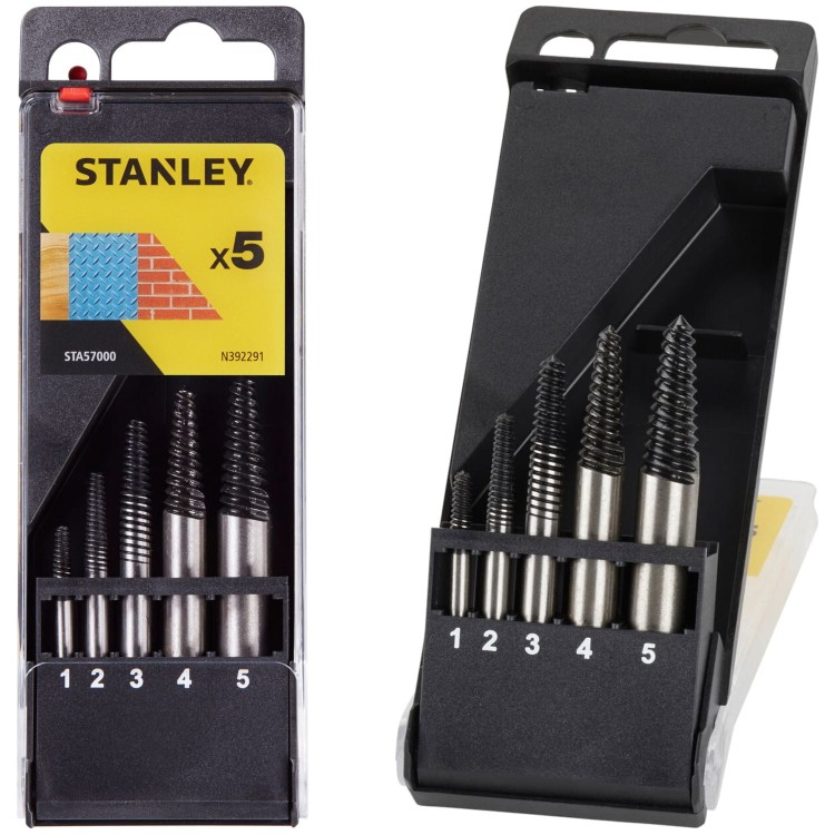 Wykrętaki do zerwanych śrub 1-5mm M3-18 5szt. Stanley STA57000
