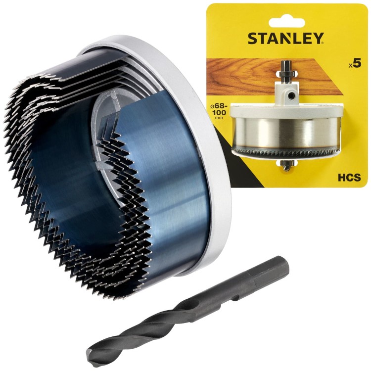 Zestaw otwornic HCS 68-100mm do drewna 5szt. Stanley STA81025
