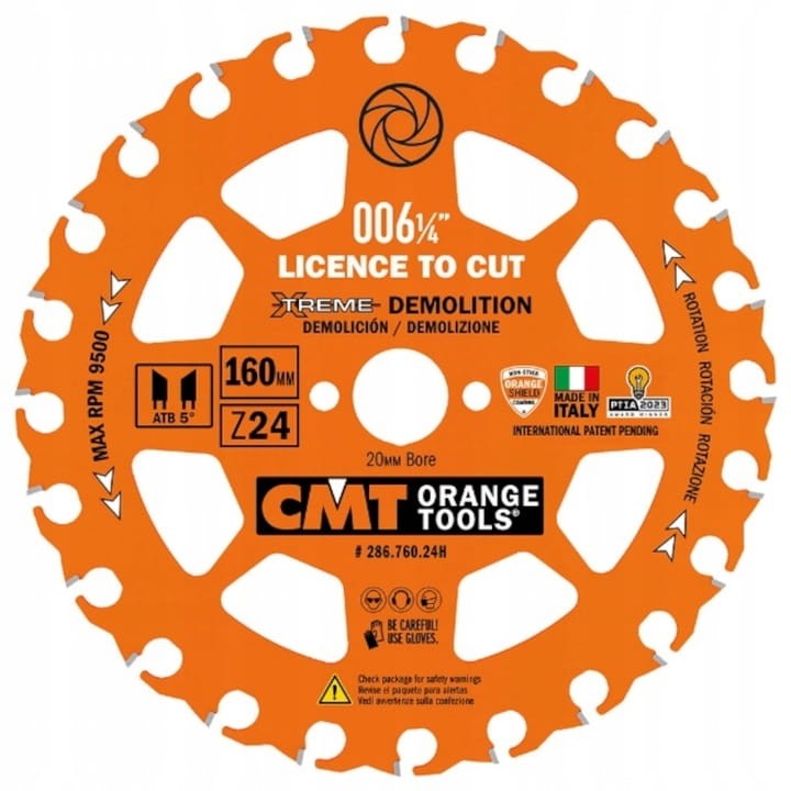 Tarcza do drewna z gwoździami 160x20mm 24Z CMT 286.760.24H