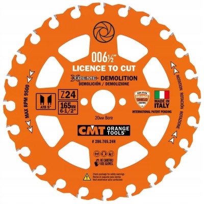 Tarcza do drewna z gwoździami 165x20mm 24Z CMT 286.765.24H