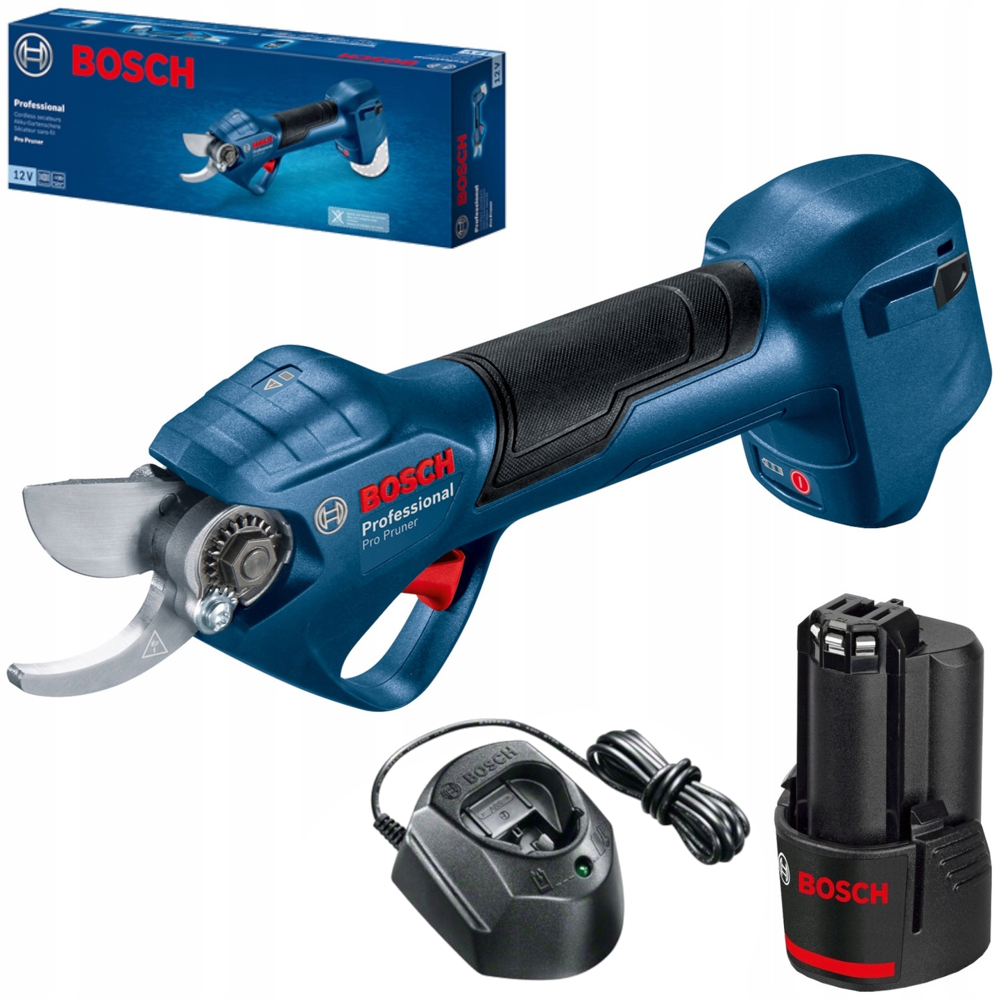 Sekator akumulatorowy 12V 2.0Ah Bosch Pro Pruner + Akumulator 2Ah + Ładowarka GAL 1210 CV