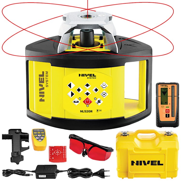 Laser obrotowy czerwony Nivel System NL520R + Czujnik RD700 Digital