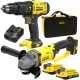 STANLEY SFMCK471D2S Wkrętarka SFMCD711 Szlifierka kątowa SFMCG400 2x 2Ah ład. torba