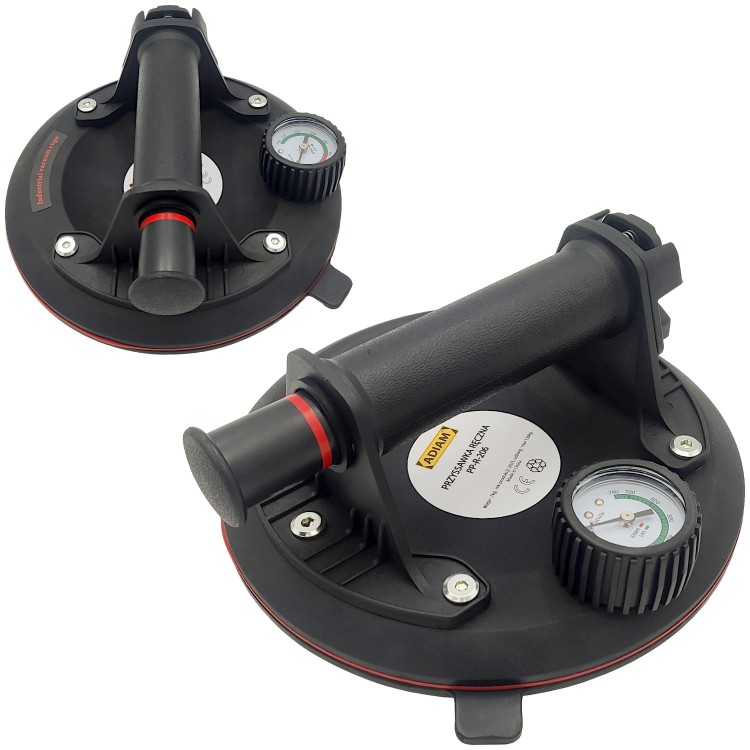 Przyssawka ręczna z manometrem 130kg Adiam PP-R-206