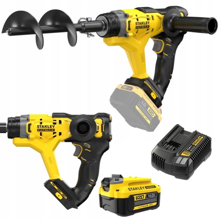 STANLEY SFMCGA75M1 Wiertnica glebowa 18V FatMax V20 + akumulator 4.0Ah + Ładowarka