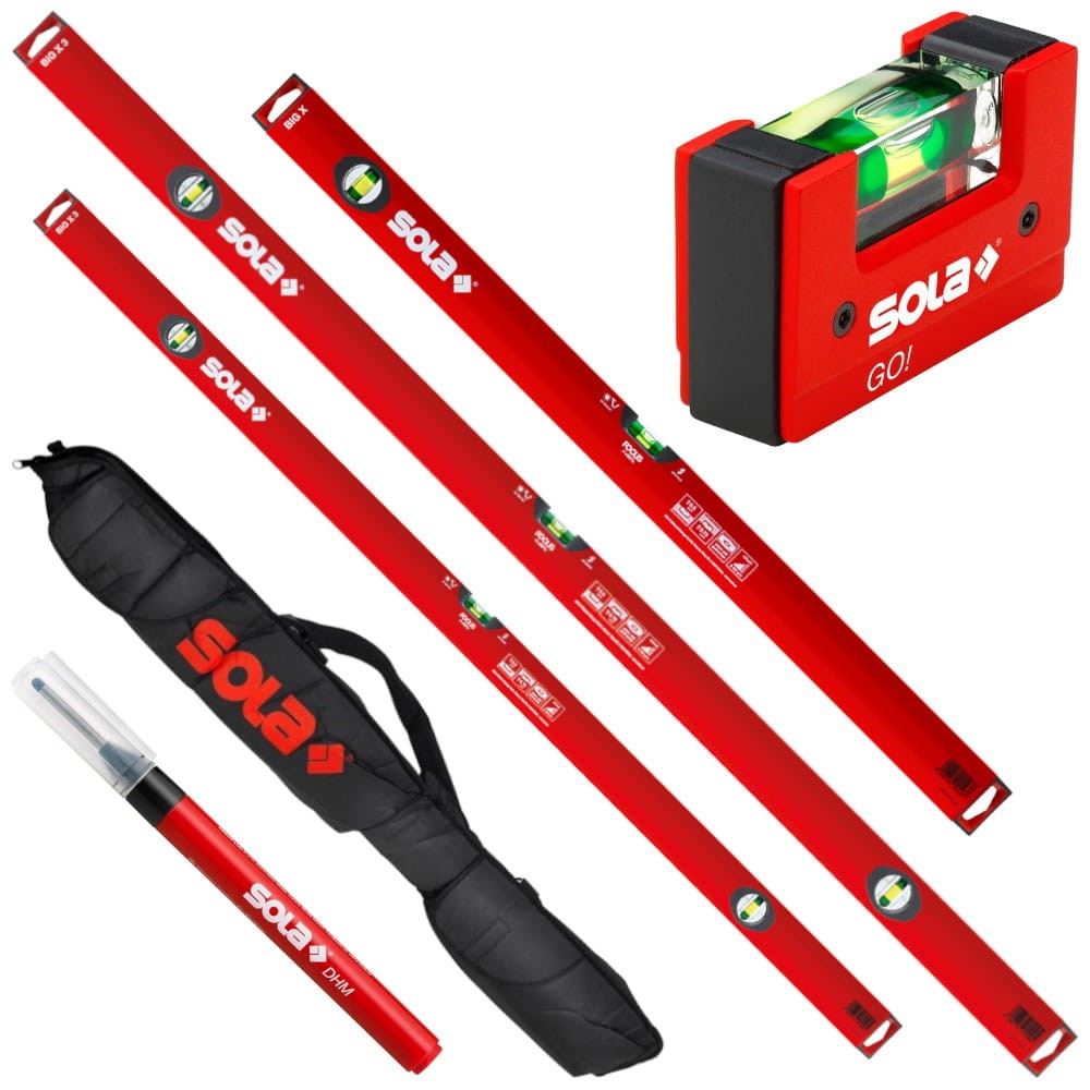 SOLA Zestaw poziomic Big X 60/100/180cm + GO! + Pokrowiec 200cm + Marker