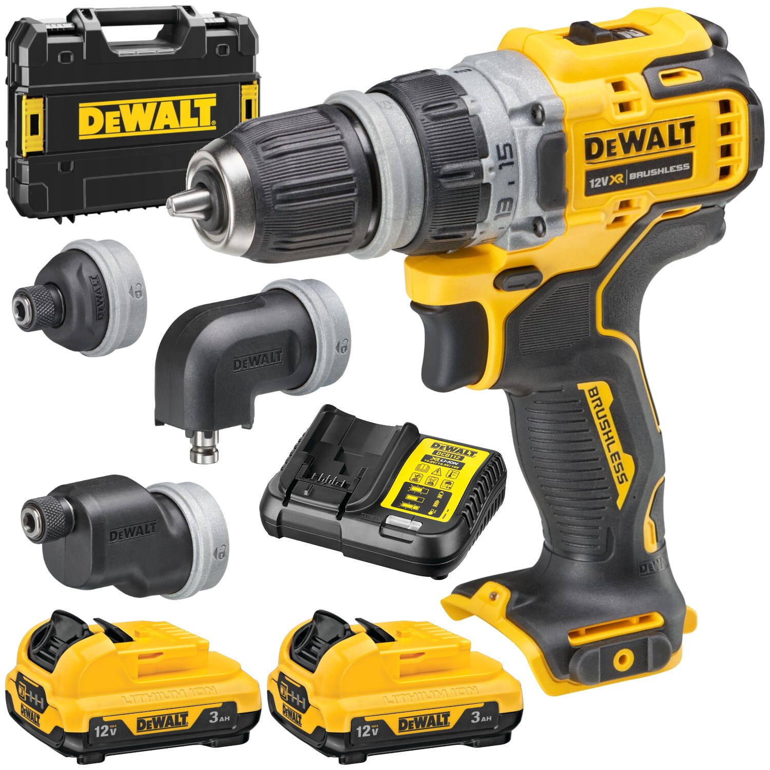 Wiertarko wkrętarka z wymiennymi głowicami 12V 2x 3.0Ah DeWALT DCD703L2T