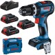 Wkrętarka udarowa Bosch zasilanie akumulatorowe GSB 18V-90C 3x PC 4,0Ah Ład