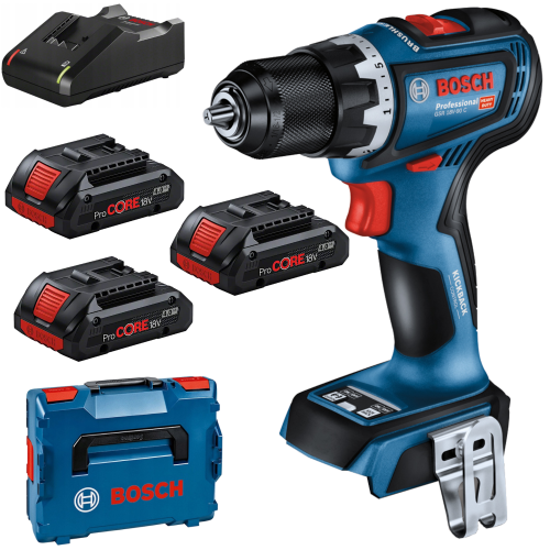 Wkrętarka Bosch zasilanie akumulatorowe GSR 18V-90C 3x PC 4,0Ah Ład