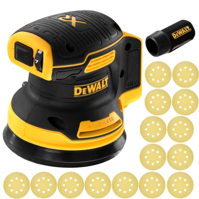 DEWALT DCW210N Szlifierka mimośrodowa 125mm 18V + papier ścierny 15szt.