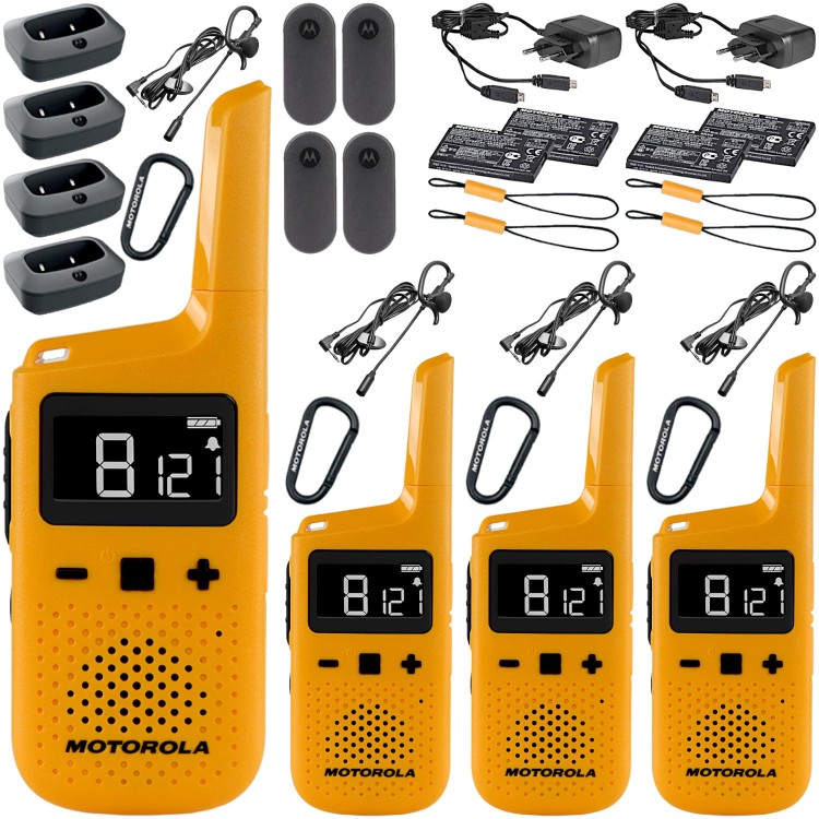 Radiotelefon PMR446 IP54 4szt. Motorola TalkAbout T72 + Słuchawki 4szt.