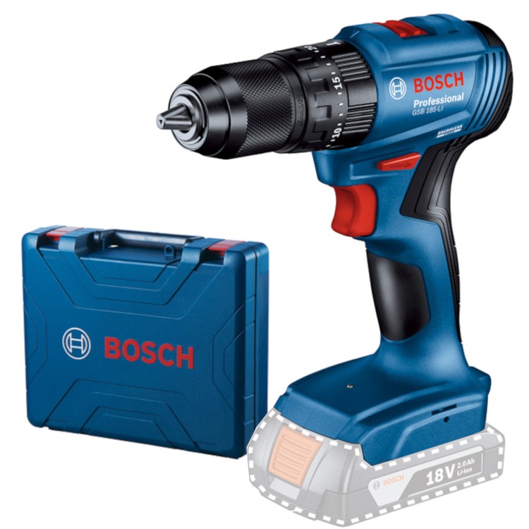 BOSCH Wiertarko-wkrętarka GSB 185-Li 18V 50Nm + walizka