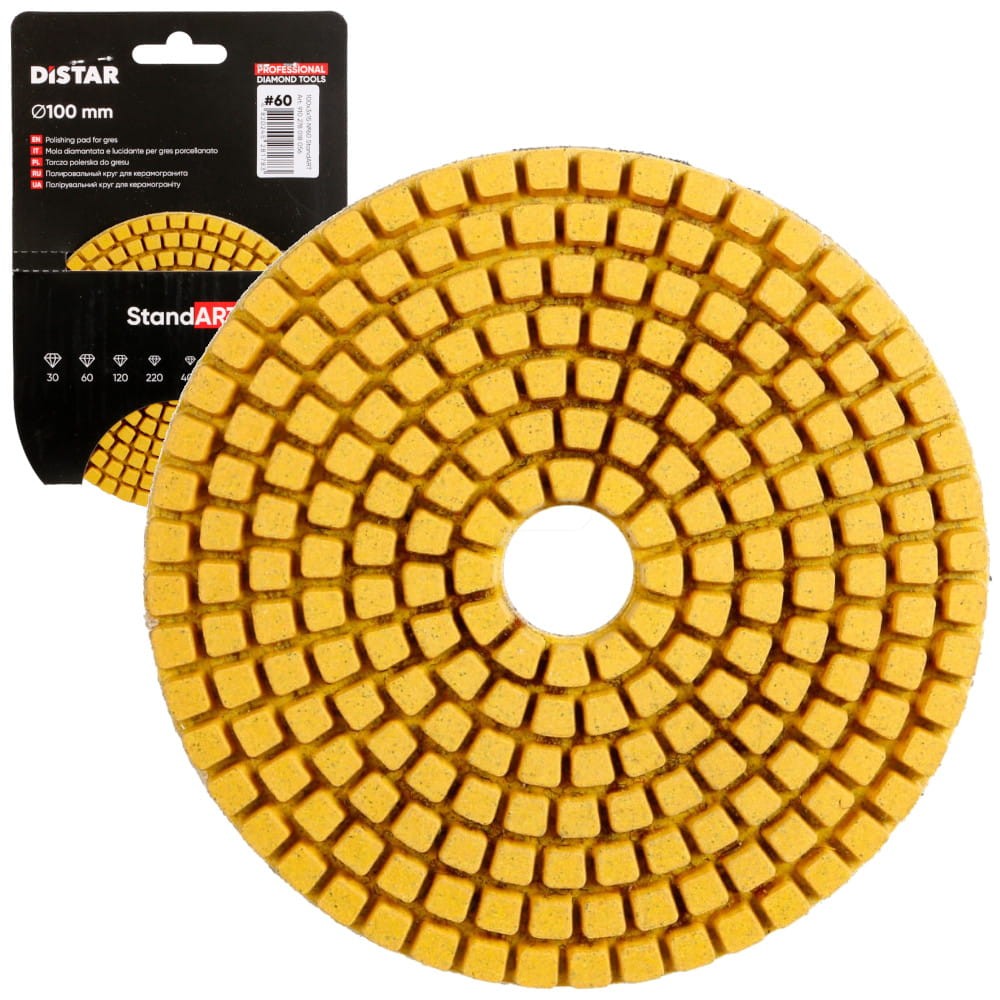 Pad polerski do ceramiki, gresu 100mm gr. 60 StandART Distar