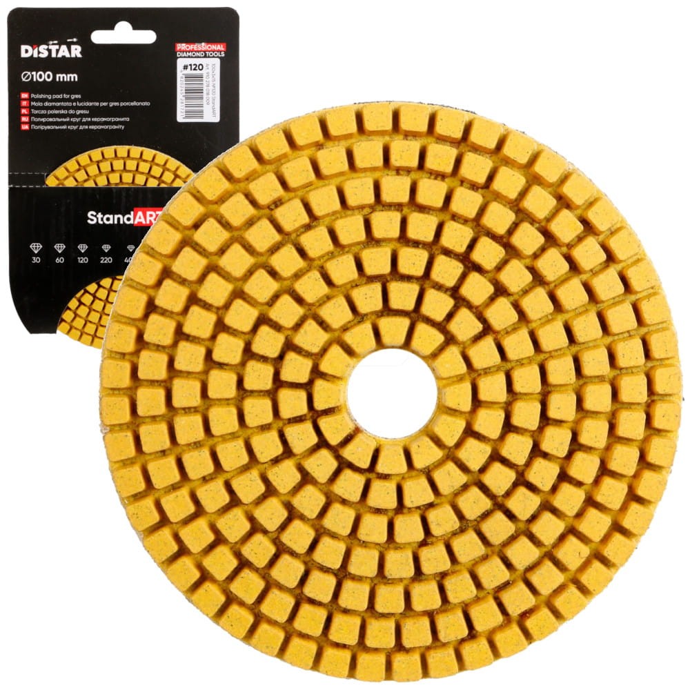 Pad polerski do ceramiki, gresu 100mm gr. 120 StandART Distar