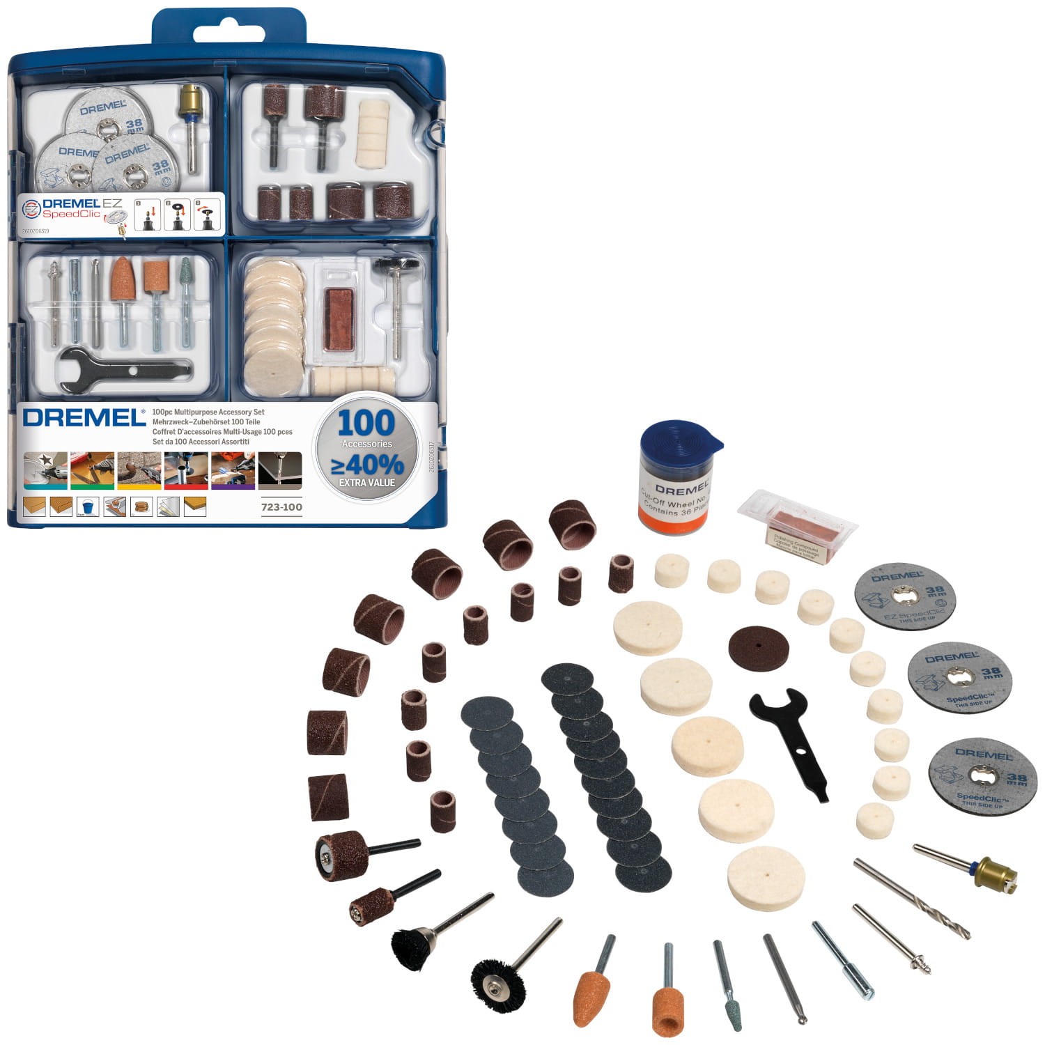 DREMEL 100-elementowy zestaw akcesoriów 723 w walizce