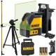 Laser zielony krzyżowy DeWALT DW088CG + Statyw 54-157cm + Tyczka 3.6m