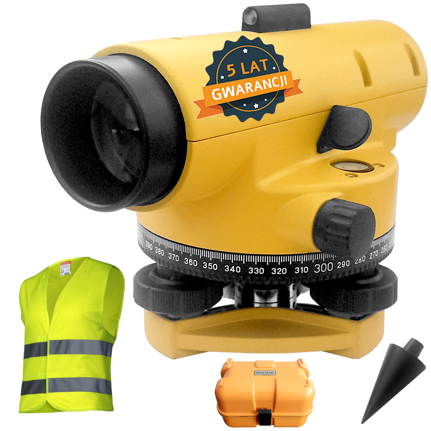 AT-32 Niwelator optyczny 32x 1.0mm / 1km + kufer + gratis kamizelka ostrzegawcza