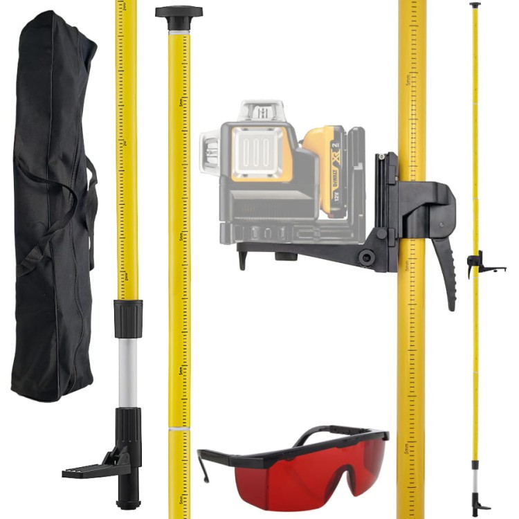 Tyczka rozporowa 3,6m GT-360 + okulary do lasera czerwone