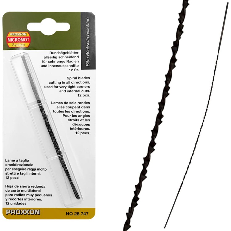 PROXXON 28747 Brzeszczoty spiralne do wyrzynarki 130mm 16z 12szt.