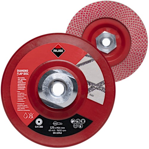 Diamentowy dysk elastyczny FLAP DISC 200 dokładny 125mm M14 Rubi 32939